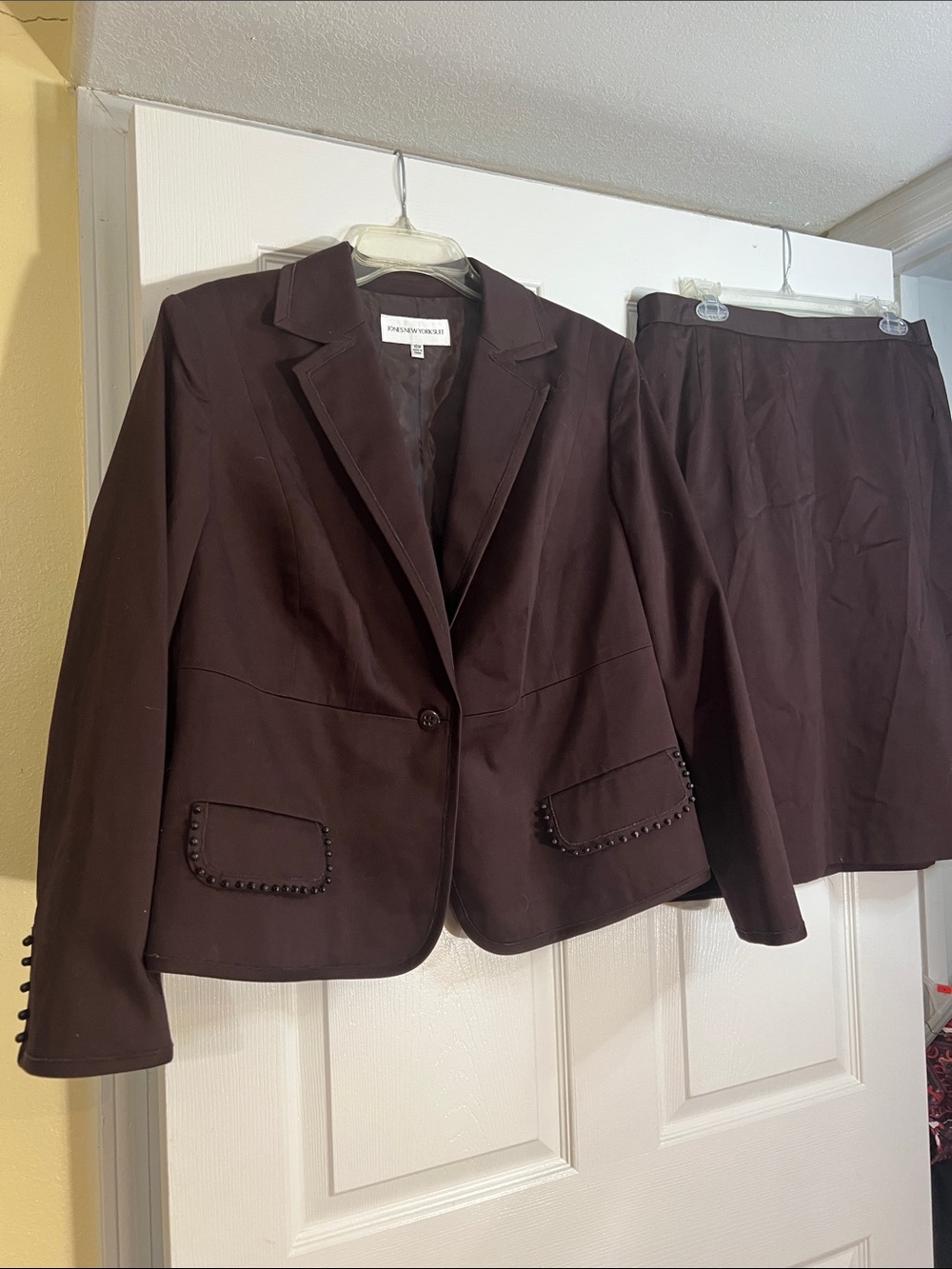 Jones New York Brown Two-Piece Skirt Suit